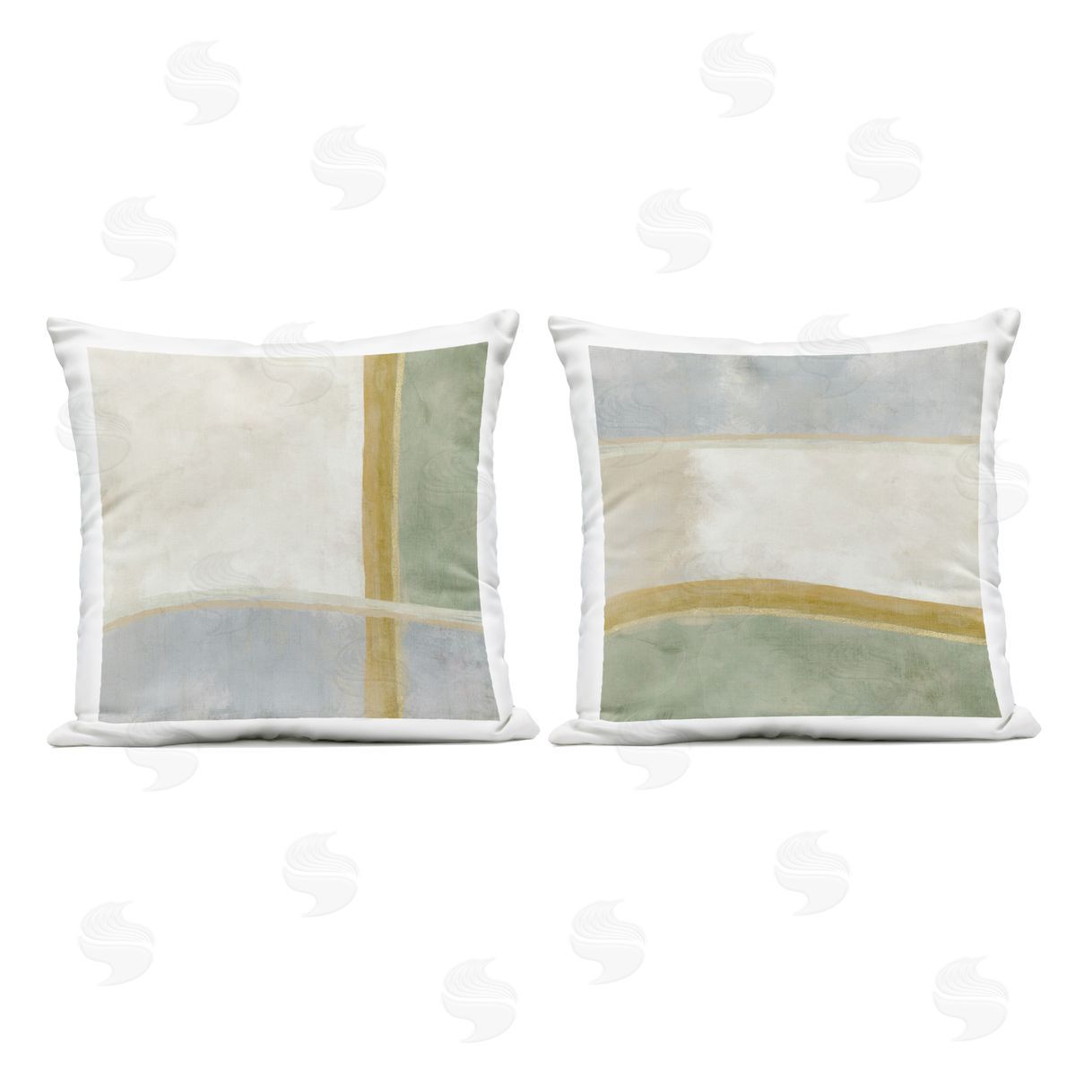 J:L Design Geometric Boxes in Earth Tones Plush Polyester Art Print Pillow