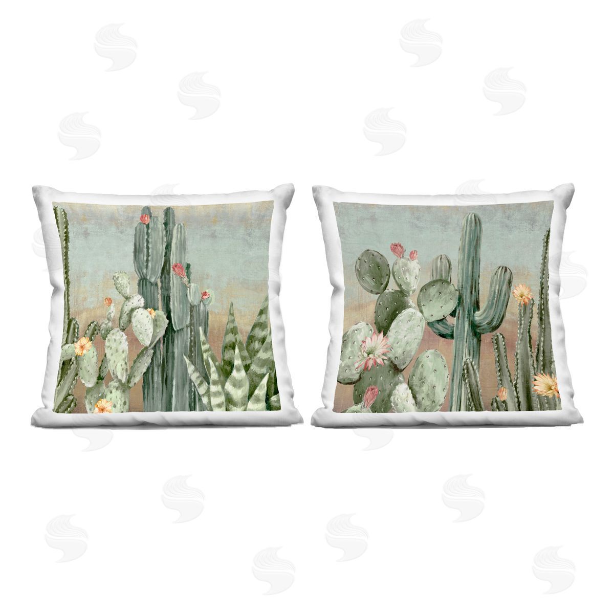 Luna Mavis Cactus Blooms Among Thorns Plush Polyester Art Print Pillow
