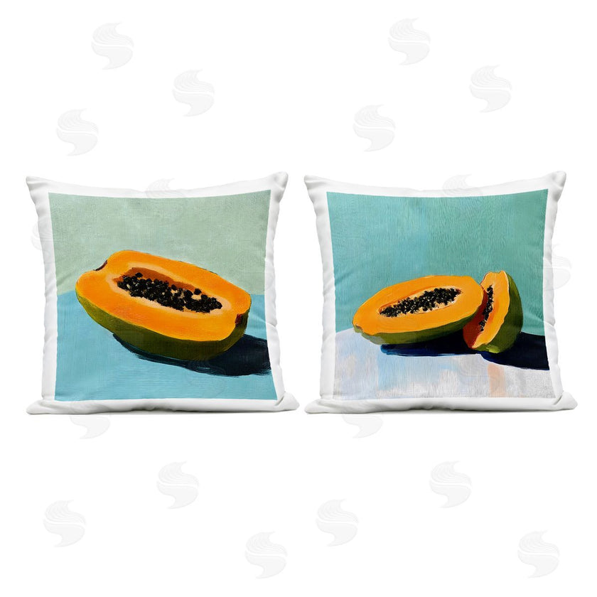 Walker Noble | Papaya on Blue Still Life