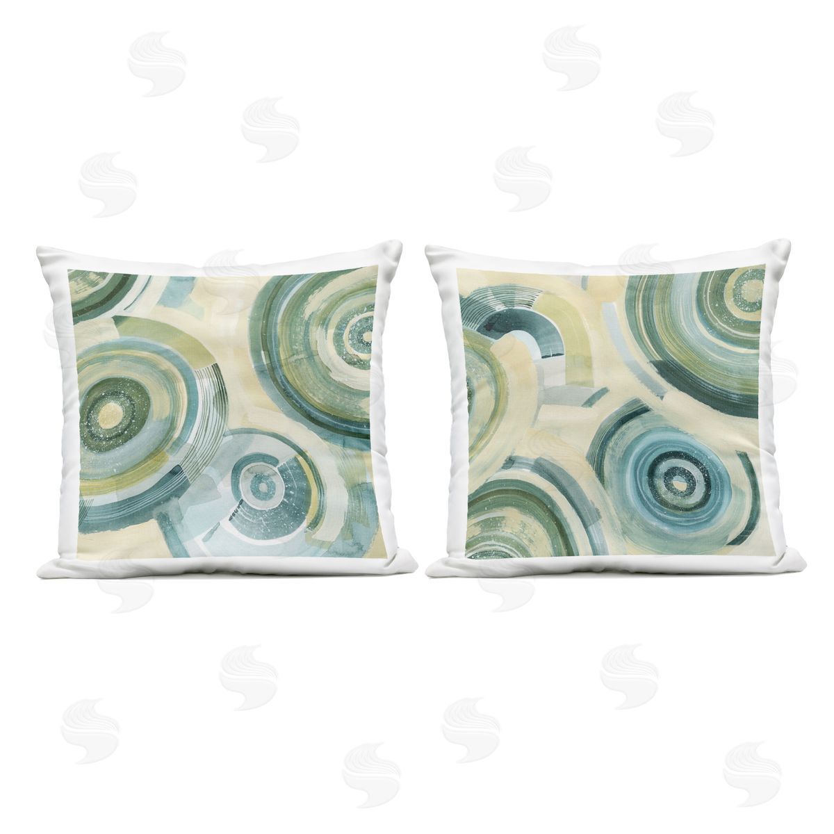 Grace Popp Modern Passiflora Circles Plush Polyester Art Print Pillow