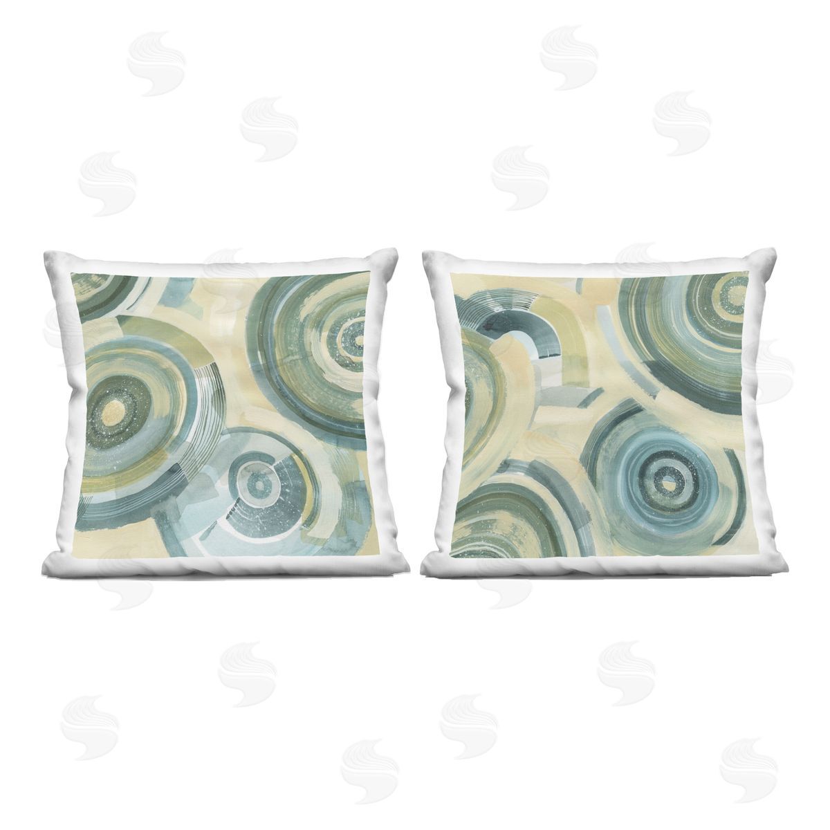Grace Popp Modern Passiflora Circles Plush Polyester Art Print Pillow