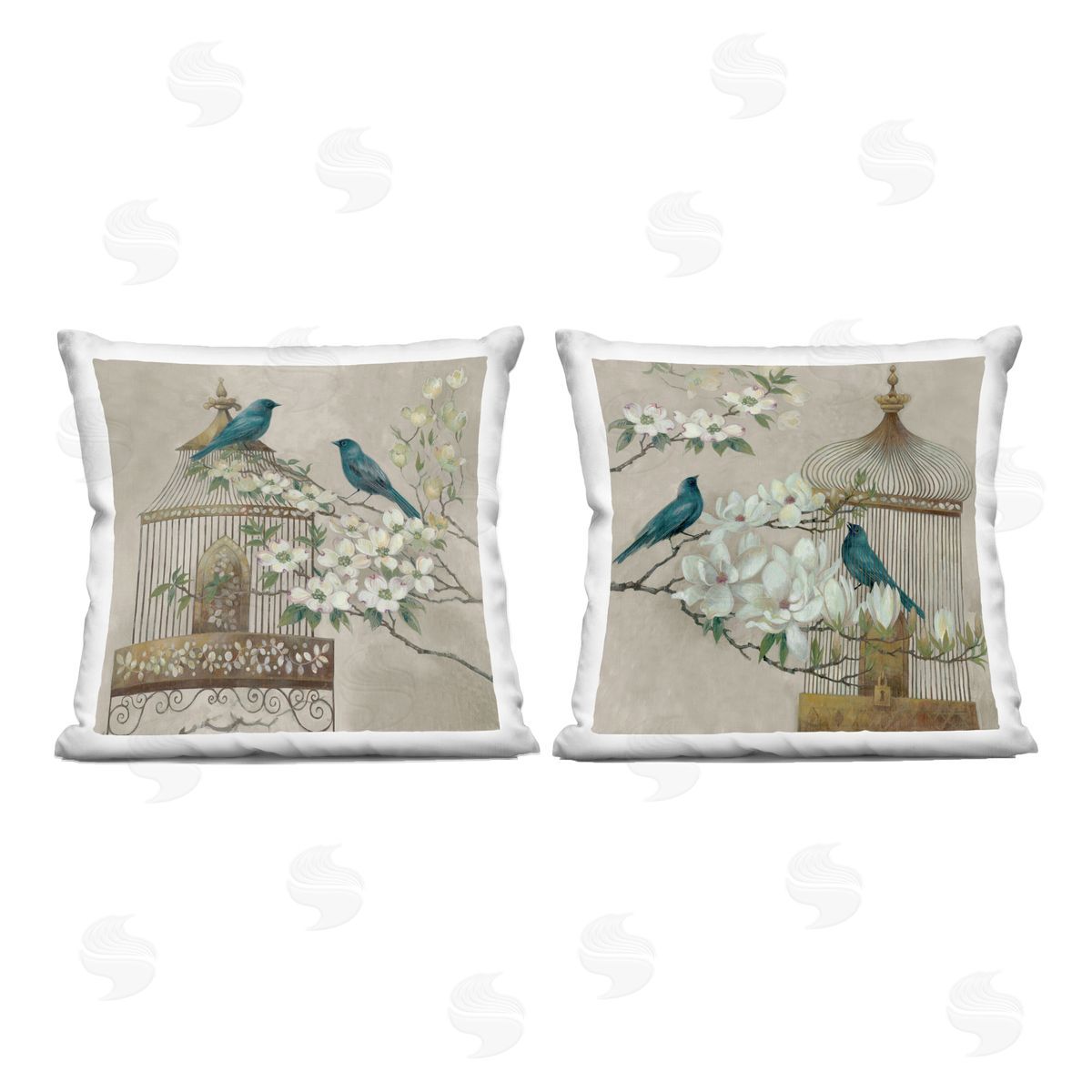 Elaine Vollherbst-Lane Spring Bluebirds Menagerie Indoor Printed Pillow Set