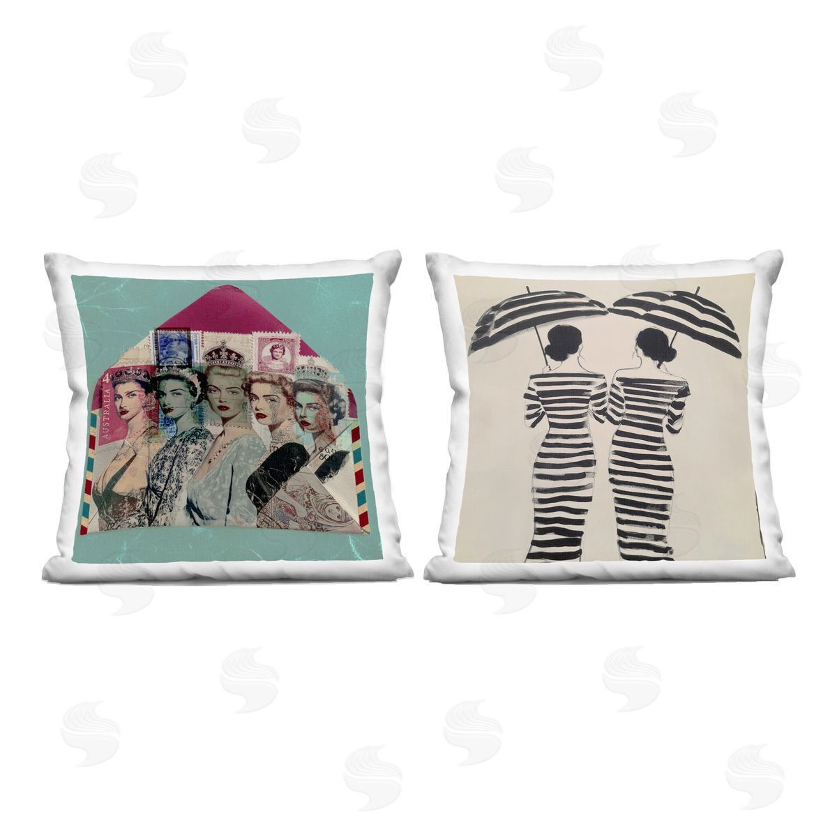 Annabelle Hall Postal Glam & Fashionistas Plush Polyester Art Print Pillow