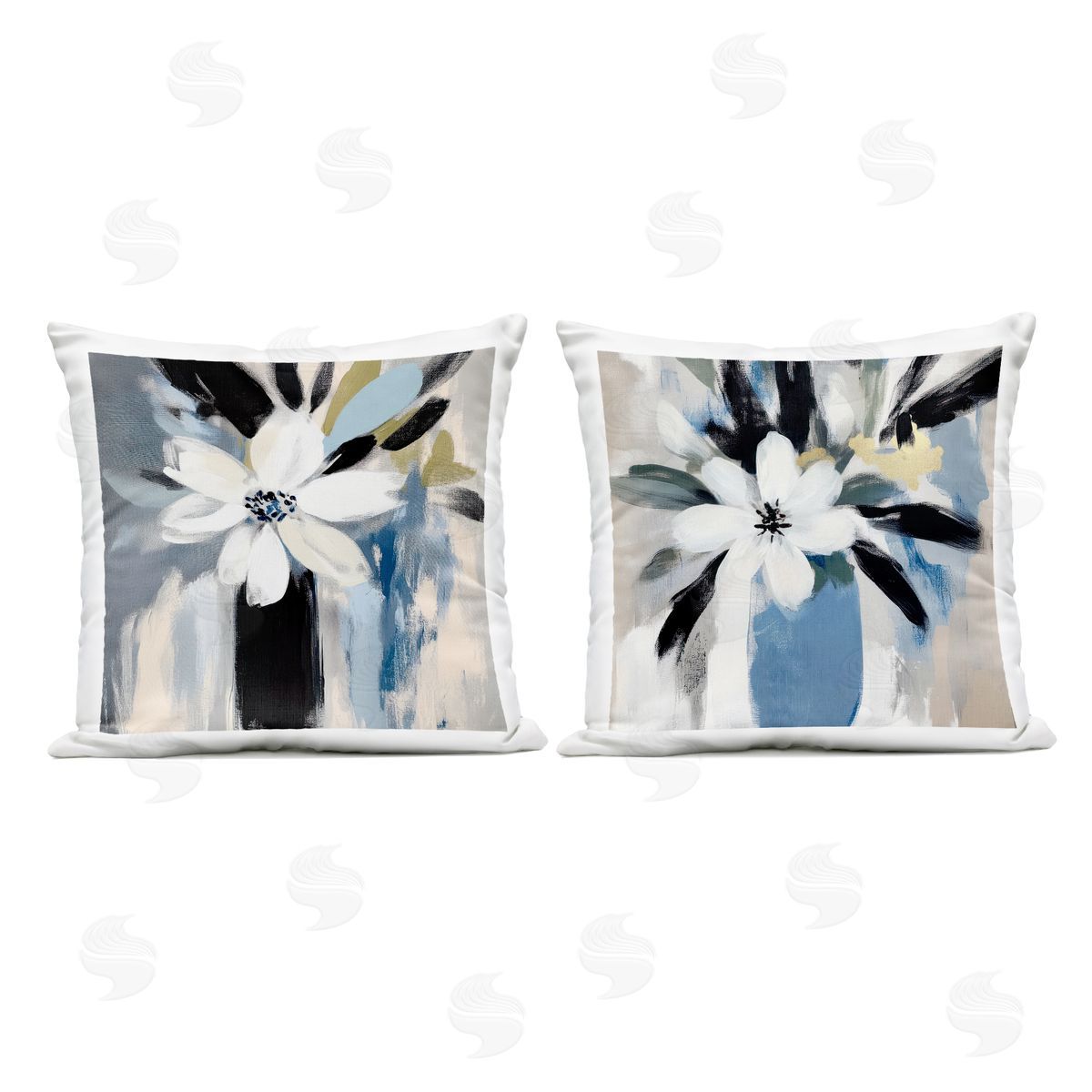 Mona Grace Timeless Florals in White Plush Polyester Art Print Pillow