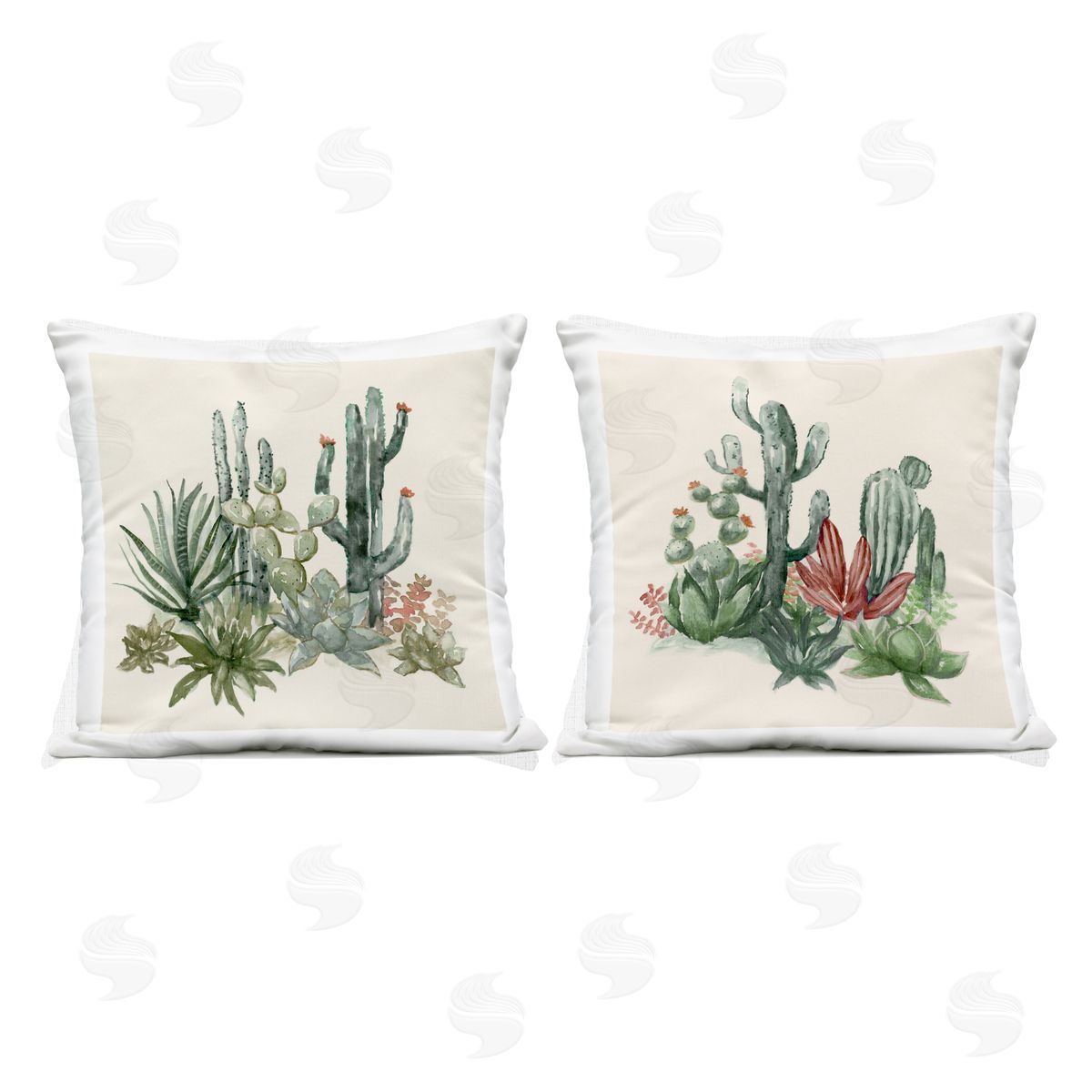 Nan Mojave Desert Cacti Outdoor Printed Pillow Set