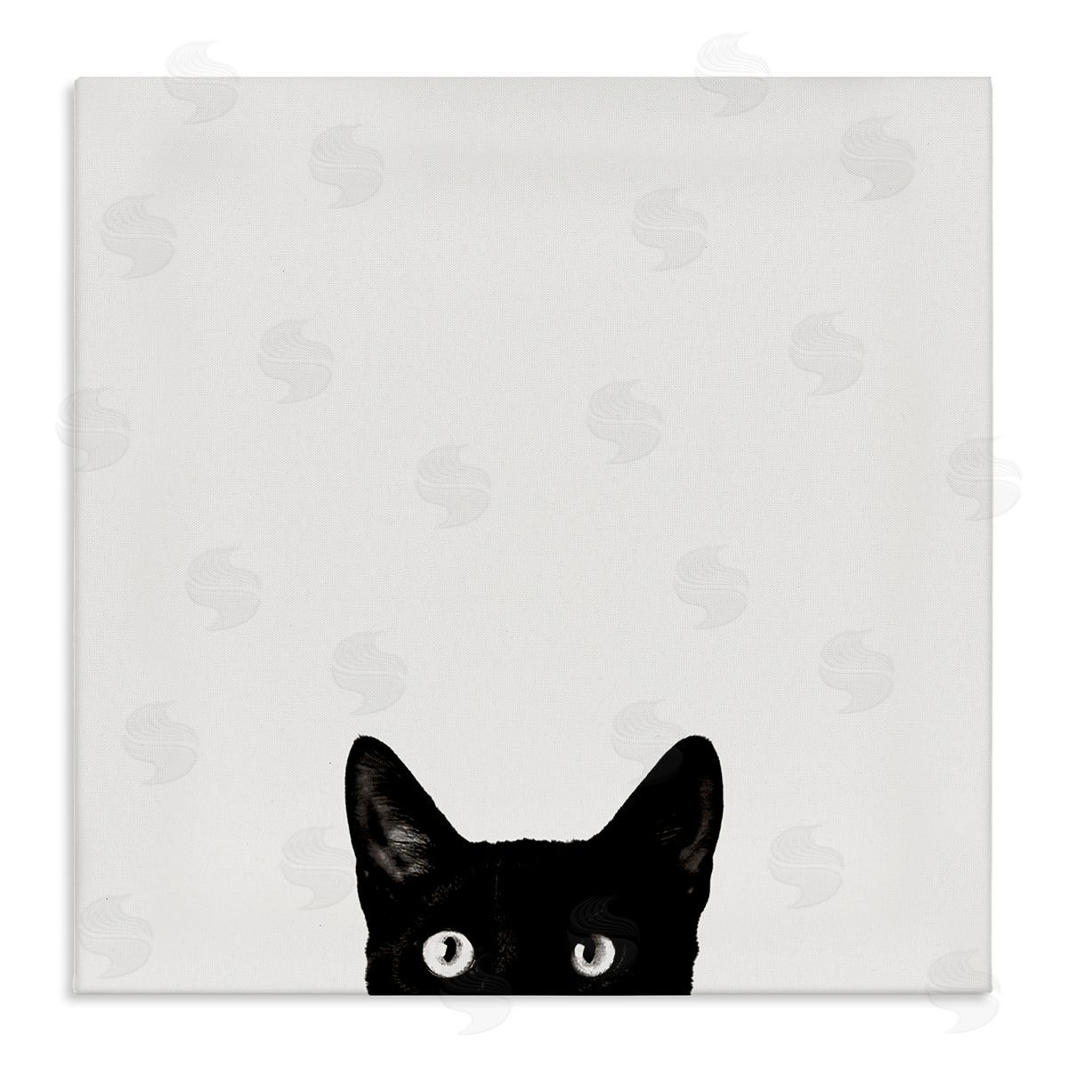 Black Cat Peeking From Below Canvas Wall Art, Home Decor by Jon Bertelli