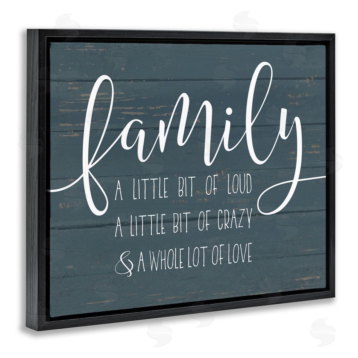Family Loud Crazy Love Black Floating Frame Canvas Wall Art, Home Decor by Lettered and Lined