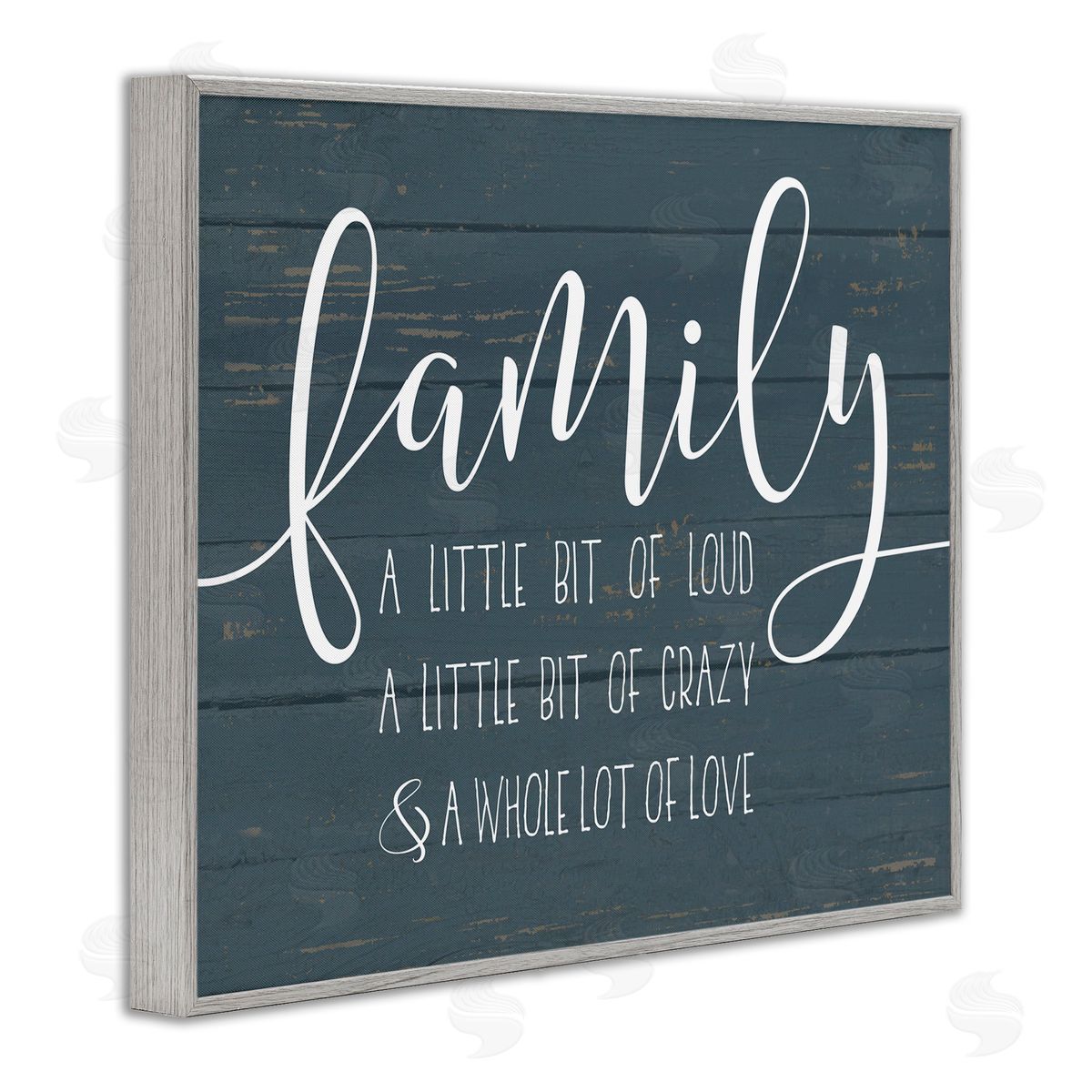 Family Loud Crazy Love Grey Frame Print Wall Art, Home Decor by Lettered and Lined