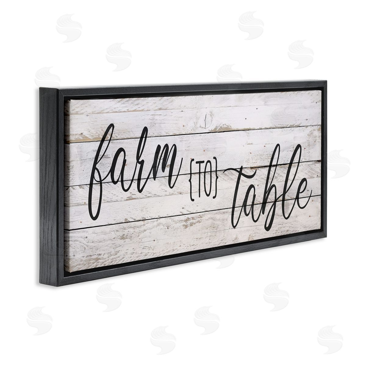 Planked Style Farm to Table Black Floating Frame Canvas Wall Art, Home Decor by Anne Bailey