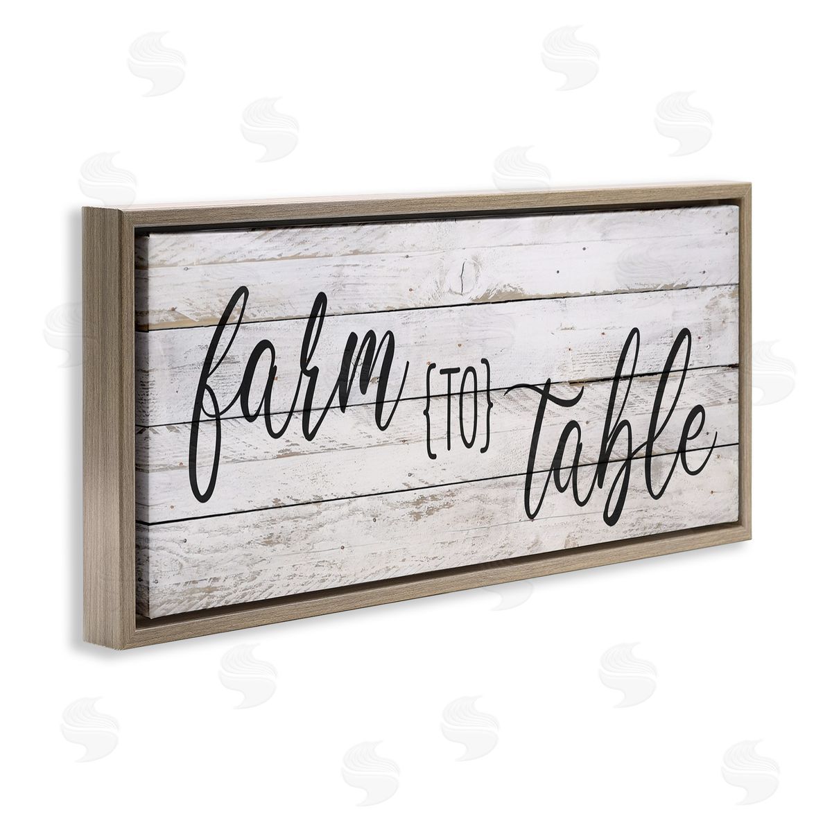 Planked Style Farm to Table Brown Floating Frame Canvas Wall Art, Home Decor by Anne Bailey