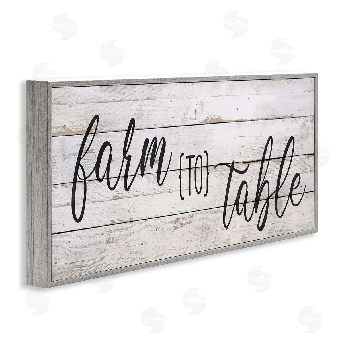 Planked Style Farm to Table Grey Frame Print Wall Art, Home Decor by Anne Bailey