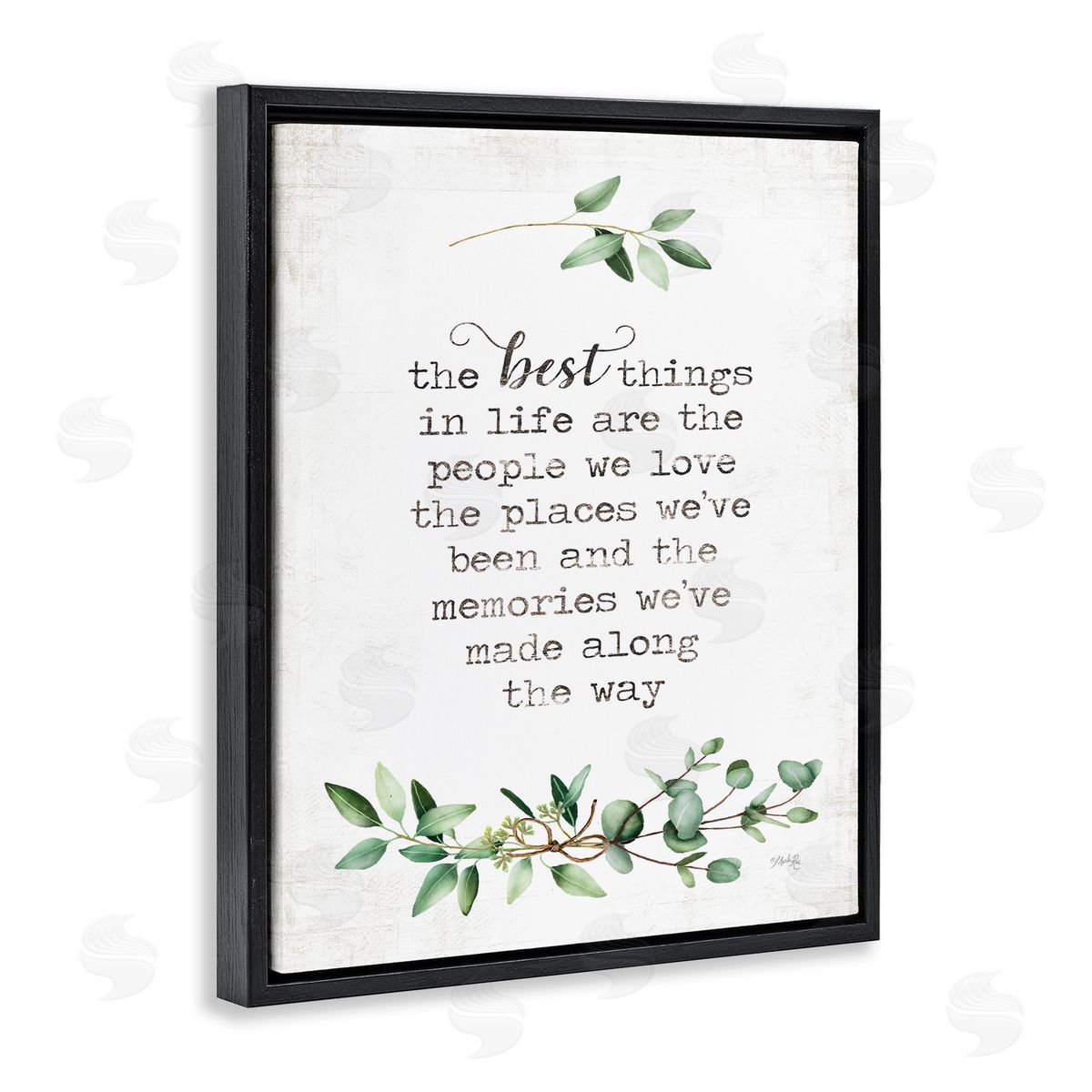 Best Things In Life Sentiment Black Floating Frame Canvas Wall Art, Home Decor by Marla Rae