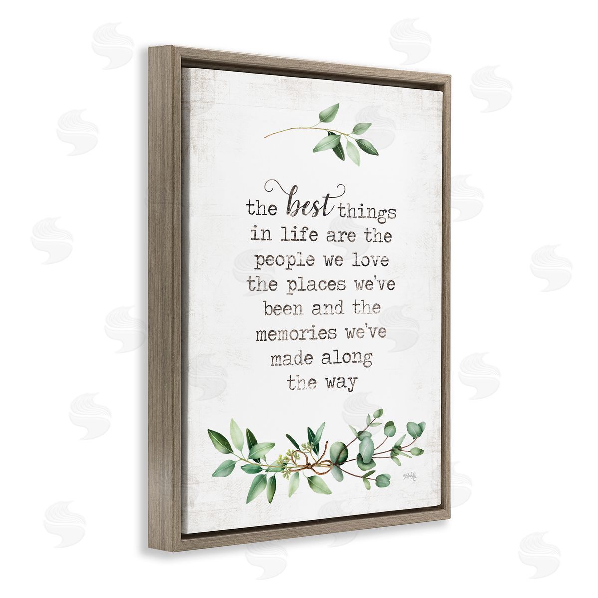 Best Things In Life Sentiment Brown Floating Frame Canvas Wall Art, Home Decor by Marla Rae