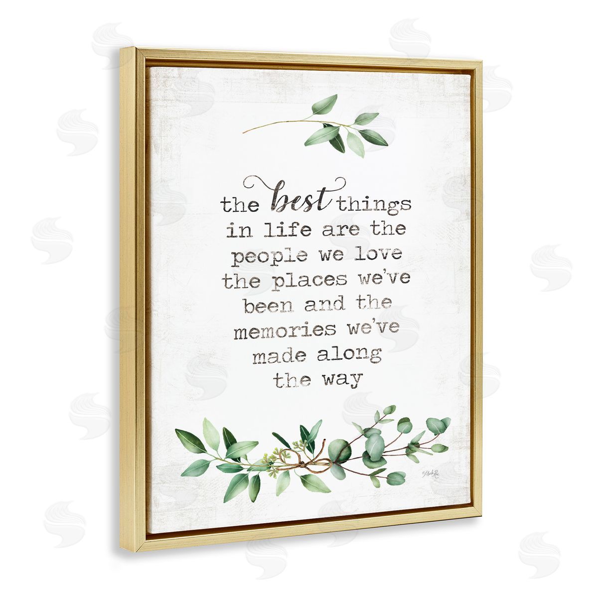 Best Things In Life Sentiment Gold Floating Frame Canvas Wall Art, Home Decor by Marla Rae