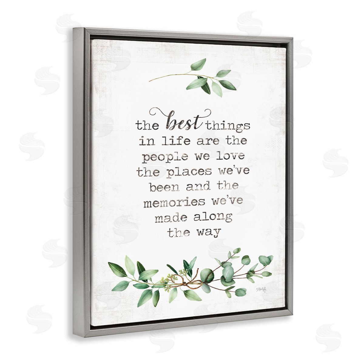 Best Things In Life Sentiment Grey Floating Frame Canvas Wall Art, Home Decor by Marla Rae