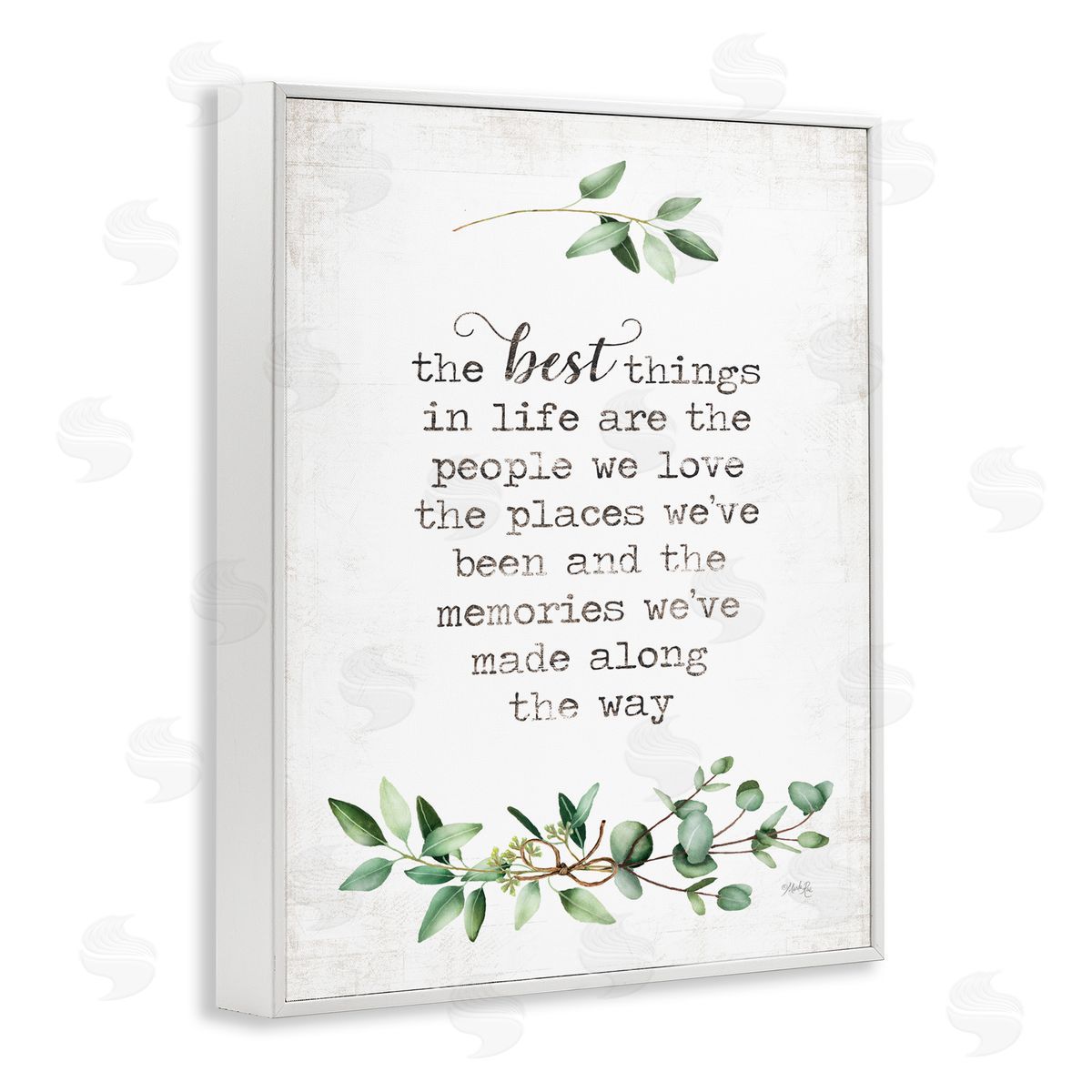 Best Things In Life Sentiment White Frame Print Wall Art, Home Decor by Marla Rae
