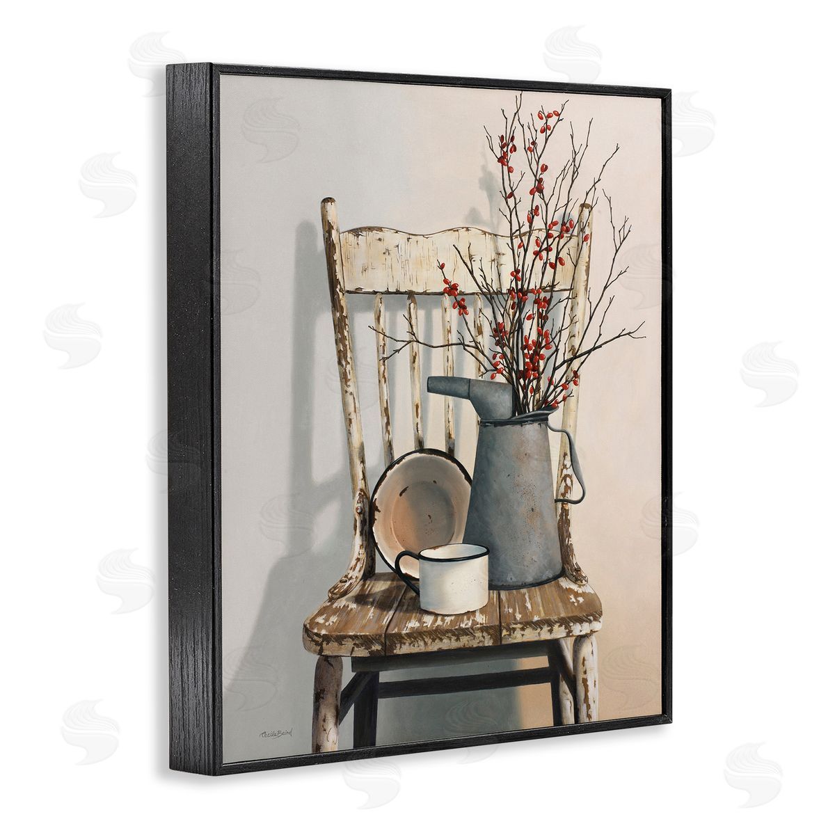 Vintage Rustic Still Life Black Frame Print Wall Art, Home Decor by Cecile Baird