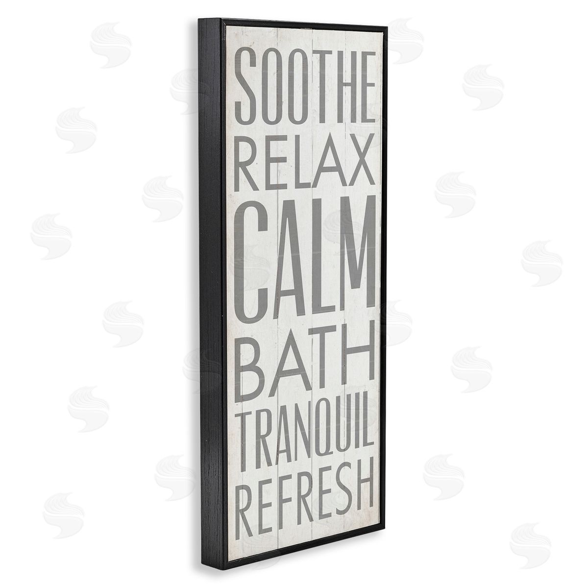 Soothe Calm Relax Bath Bathroom Black Frame Print Wall Art, Home Decor by Dallas Drotz