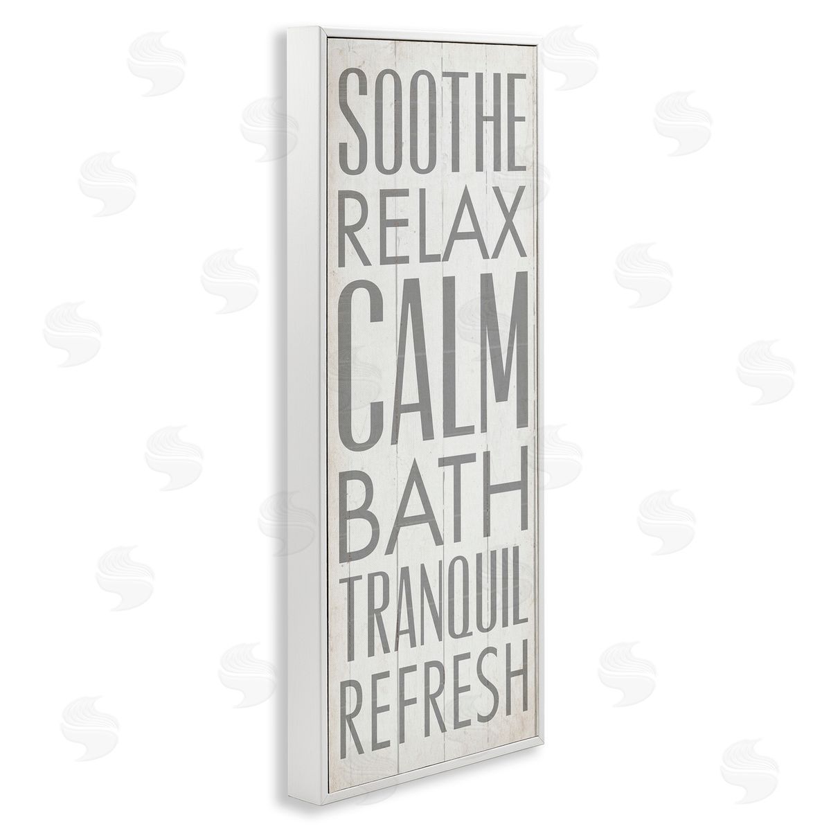 Soothe Calm Relax Bath Bathroom White Frame Print Wall Art, Home Decor by Dallas Drotz