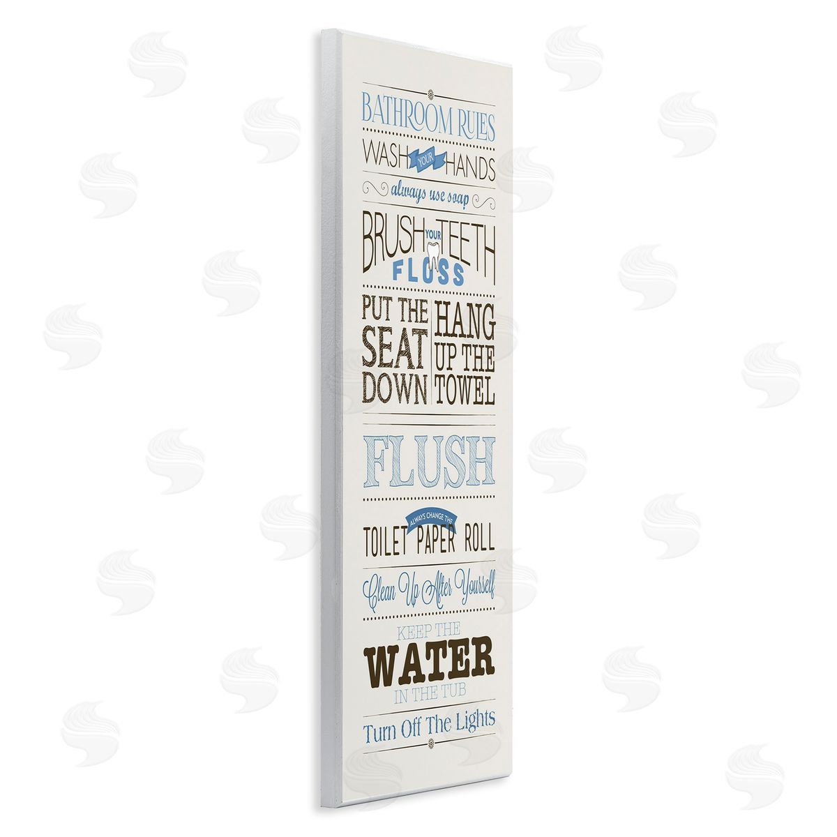 Bathroom Rules Vintage List Wood Plaque Wall Art, Home Decor by Stephanie Workman Marrott