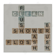 Longfellow Designs | Scrabble Bathroom Illustration