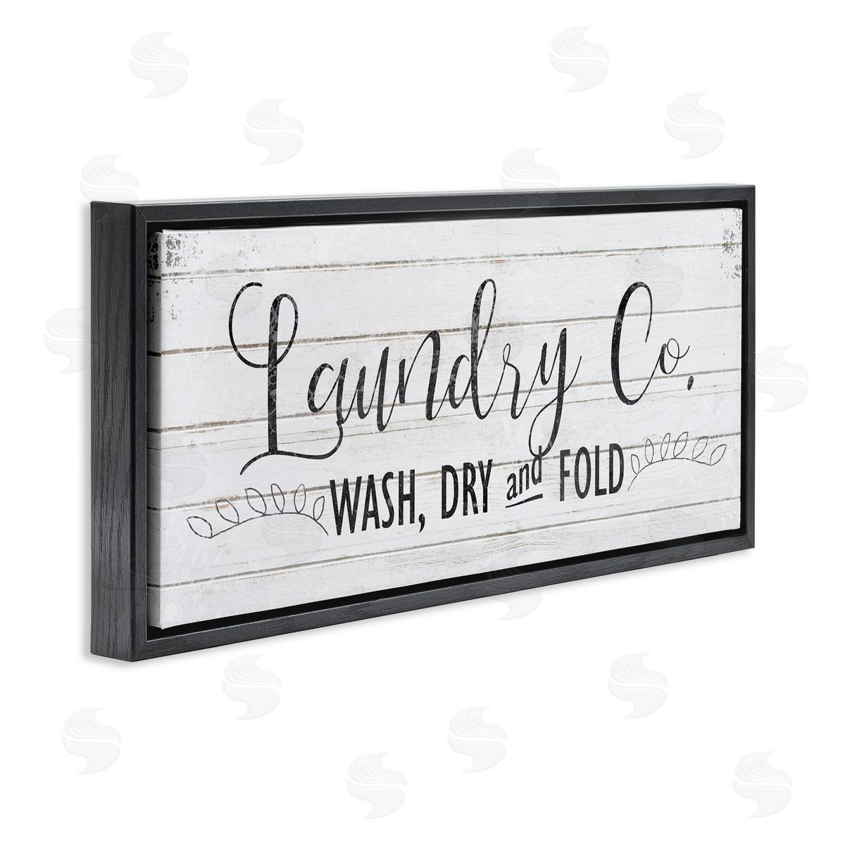 Laundry Wash Dry & Fold Black Floating Frame Canvas Wall Art, Home Decor by Kimberly Allen