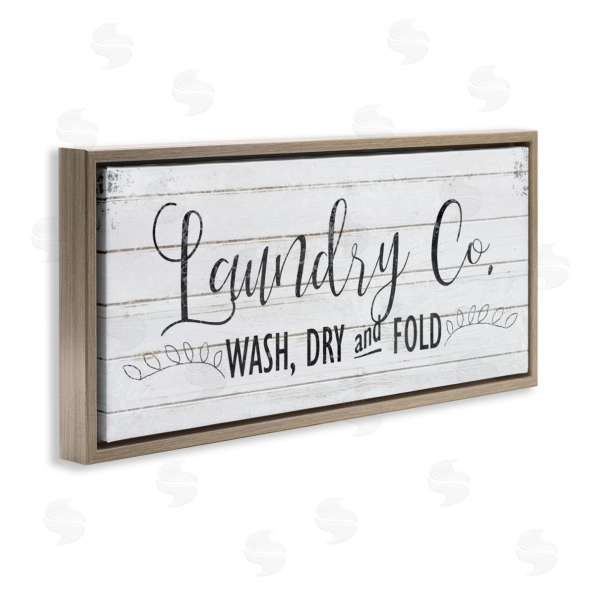 Laundry Wash Dry & Fold Brown Floating Frame Canvas Wall Art, Home Decor by Kimberly Allen