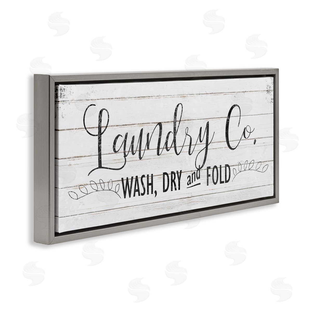 Laundry Wash Dry & Fold Grey Floating Frame Canvas Wall Art, Home Decor by Kimberly Allen