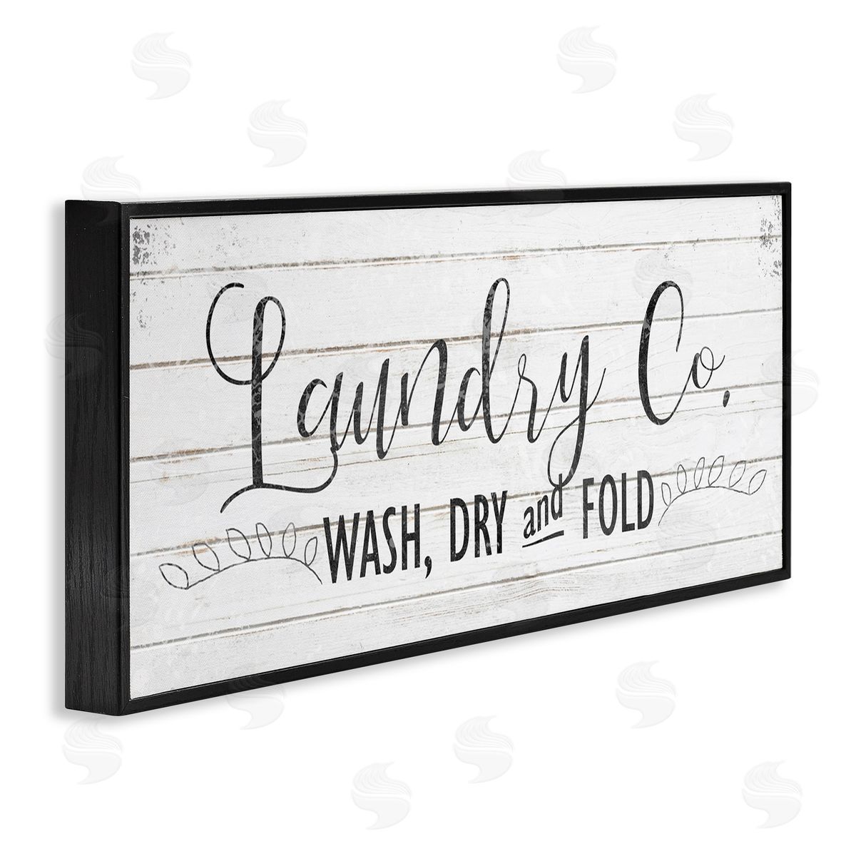 Laundry Wash Dry & Fold Black Frame Print Wall Art, Home Decor by Kimberly Allen