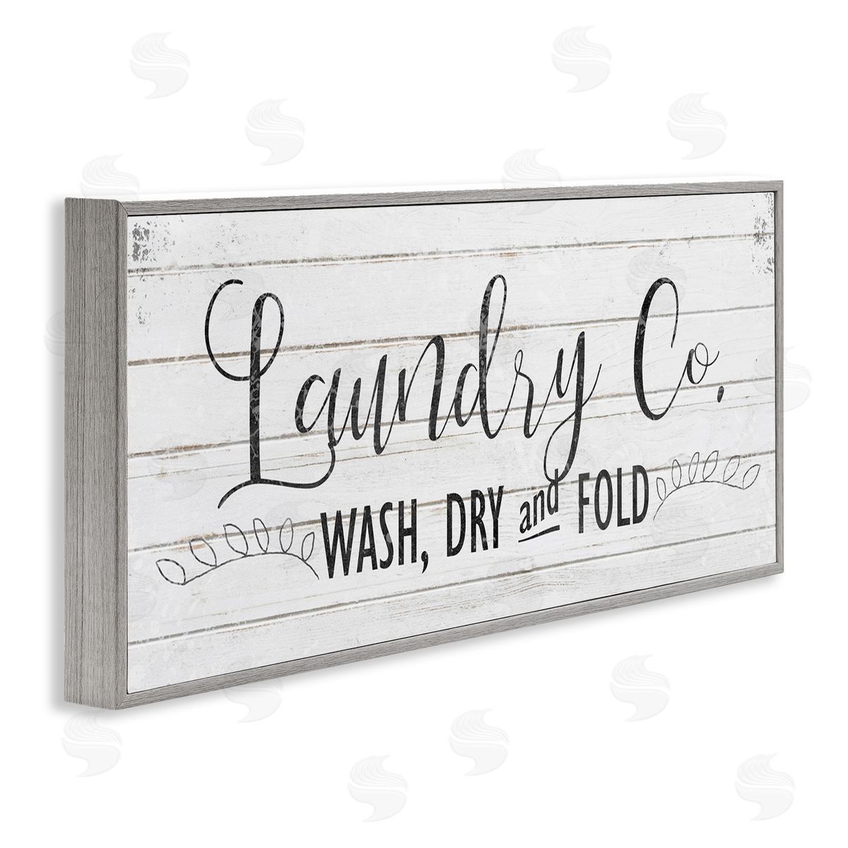 Laundry Wash Dry & Fold Grey Frame Print Wall Art, Home Decor by Kimberly Allen