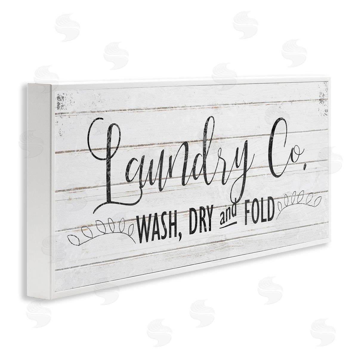 Laundry Wash Dry & Fold White Frame Print Wall Art, Home Decor by Kimberly Allen