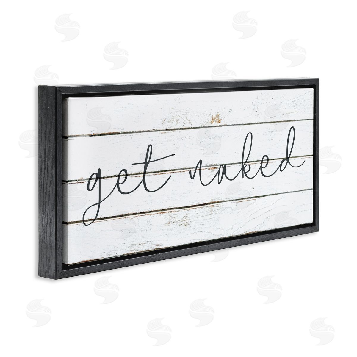 Get Naked Minimal Planks Black Floating Frame Canvas Wall Art, Home Decor by Stupell Studio
