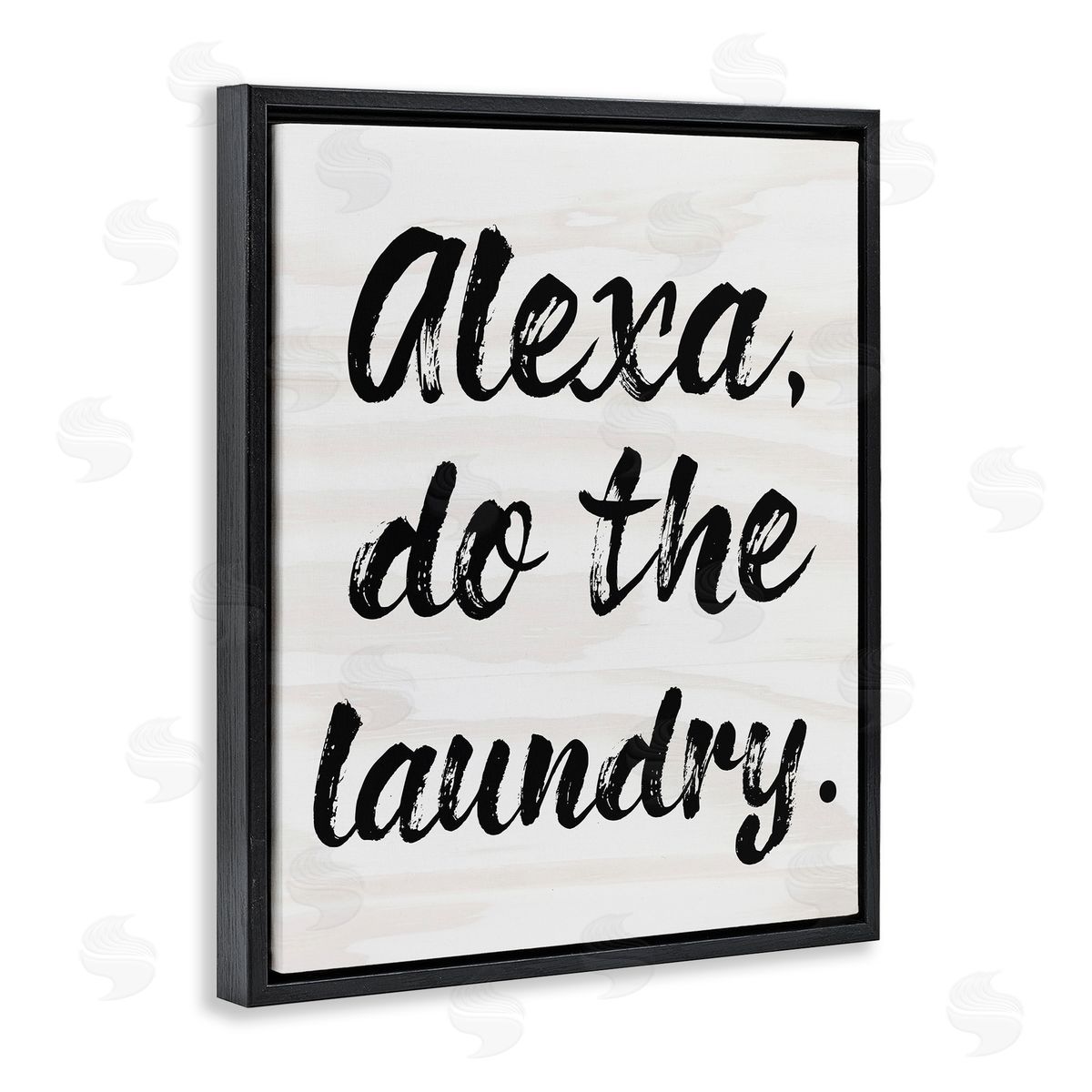Alexa Do Laundry Funny Black Floating Frame Canvas Wall Art, Home Decor by Stupell Studio