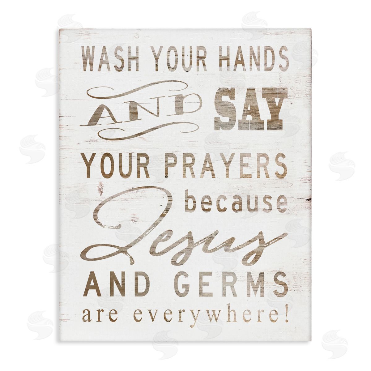 Jesus & Germs Funny Hygiene Canvas Wall Art, Home Decor by Cindy Jacobs