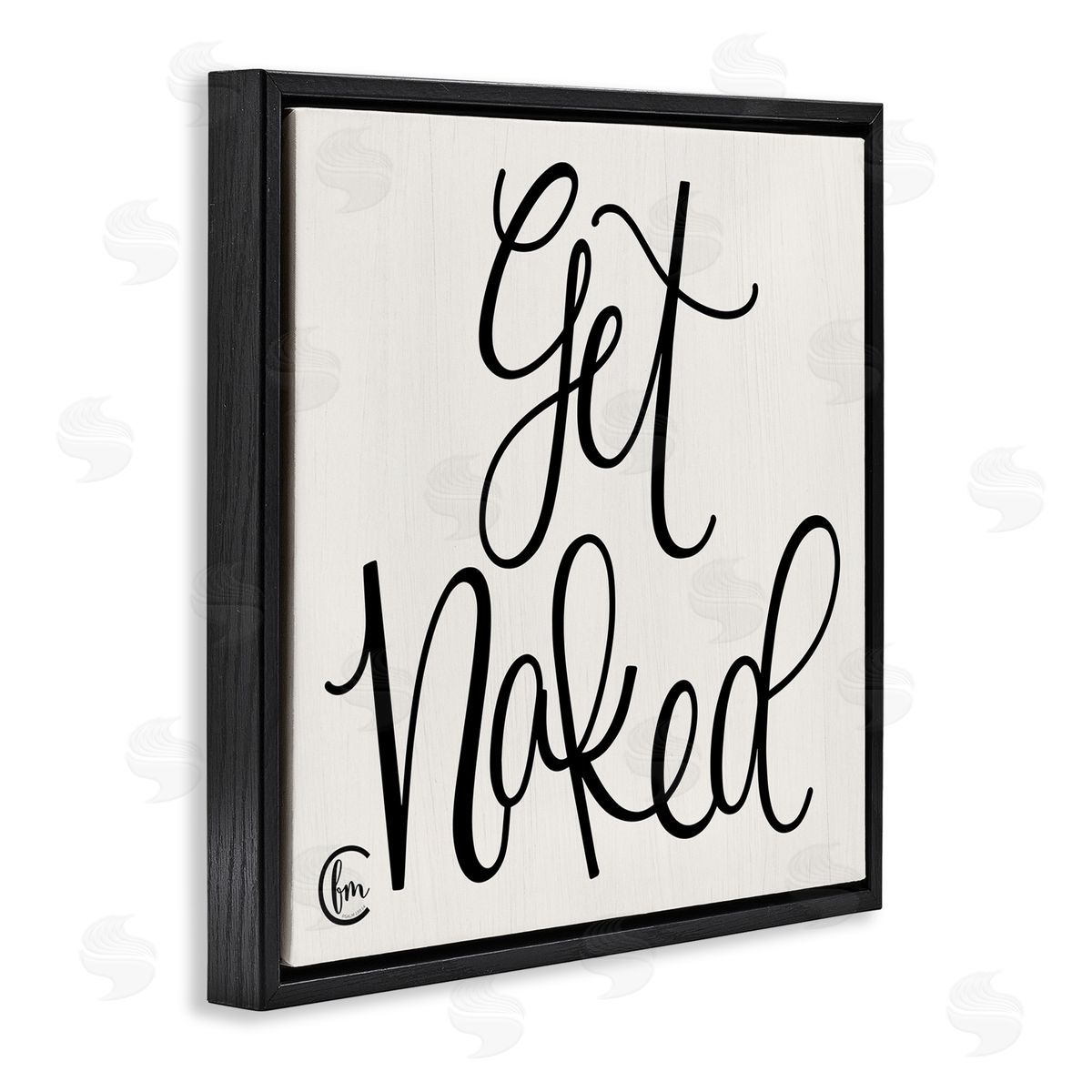 Get Naked Curly Script Black Floating Frame Canvas Wall Art, Home Decor by Penny Lane Publishing