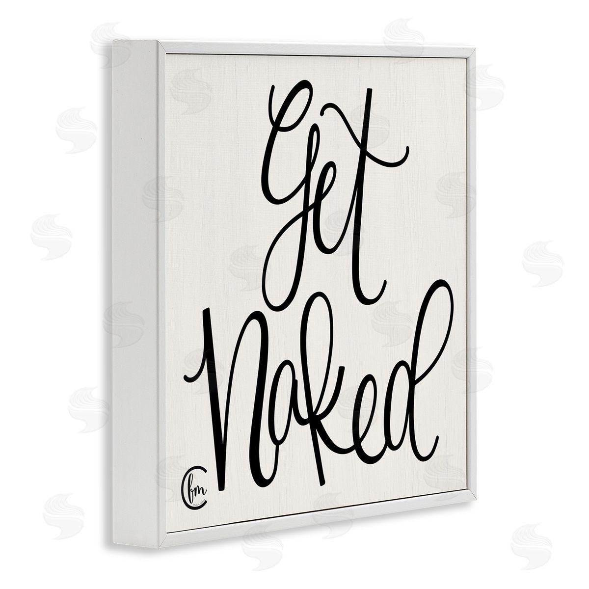 Get Naked Curly Script White Frame Print Wall Art, Home Decor by Penny Lane Publishing