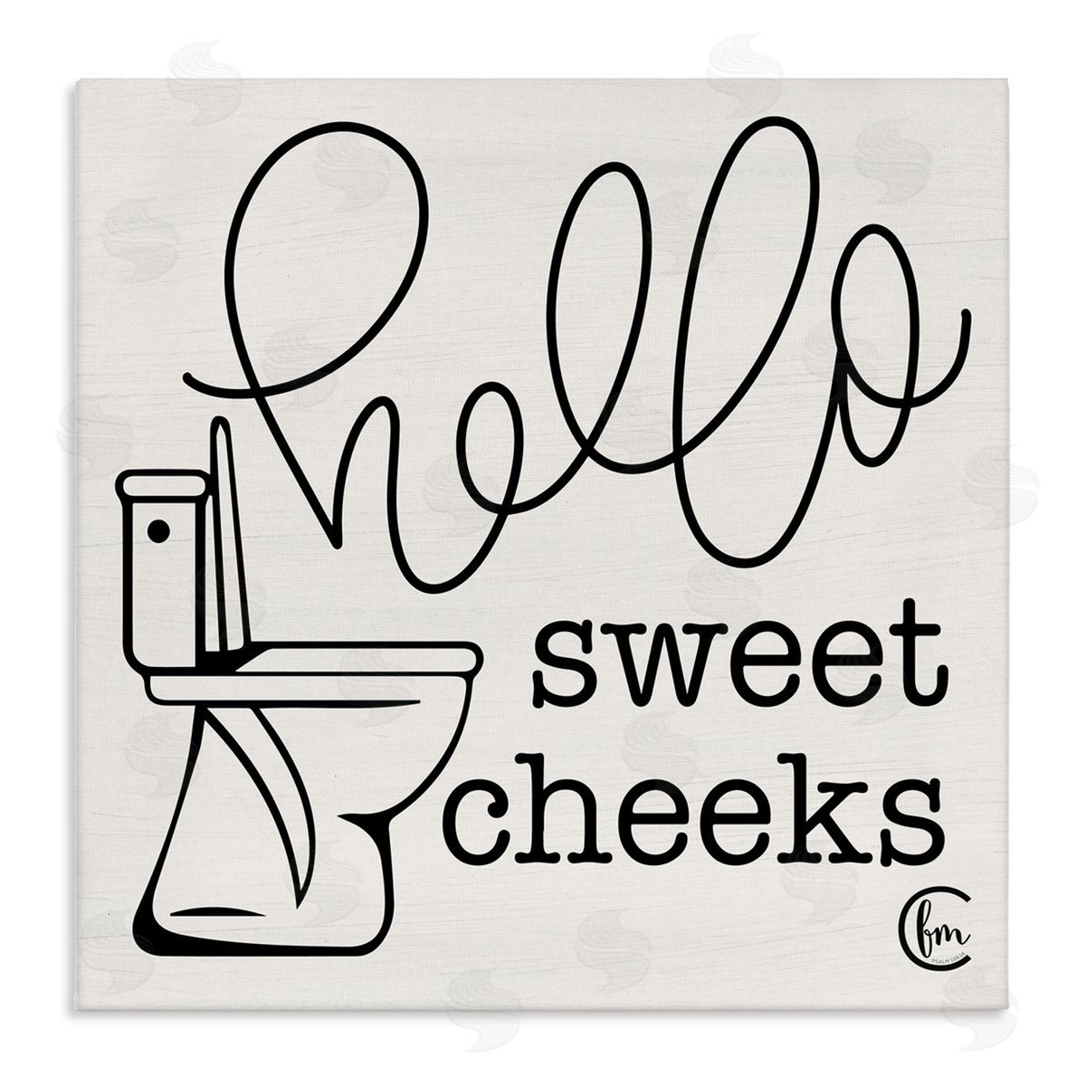 Hello Sweet Cheeks with Toilet Canvas Wall Art, Home Decor by Penny Lane Publishing