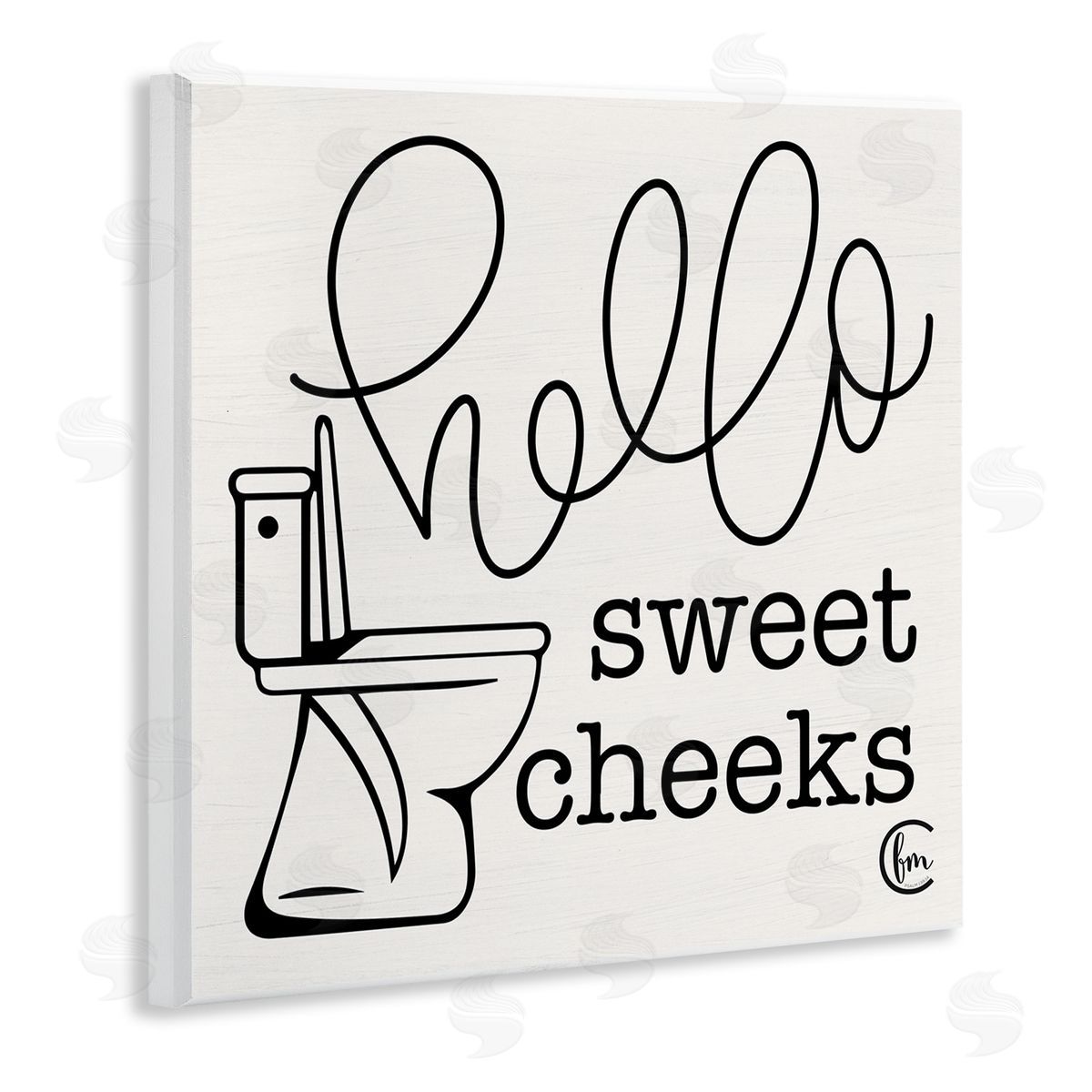 Hello Sweet Cheeks with Toilet Wood Plaque Wall Art, Home Decor by Penny Lane Publishing