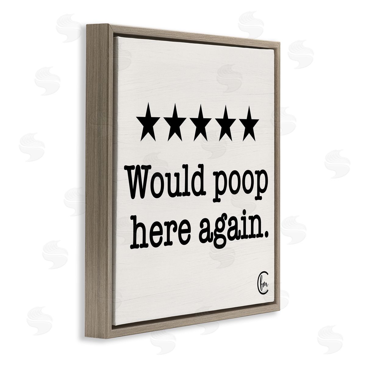 Bathroom Rating Five Stars Brown Floating Frame Canvas Wall Art, Home Decor by Penny Lane Publishing