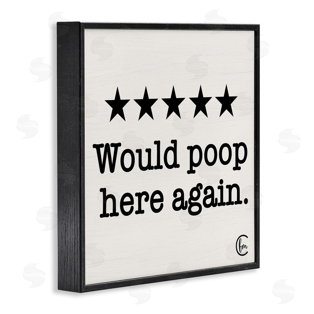 Bathroom Rating Five Stars Black Frame Print Wall Art, Home Decor by Penny Lane Publishing