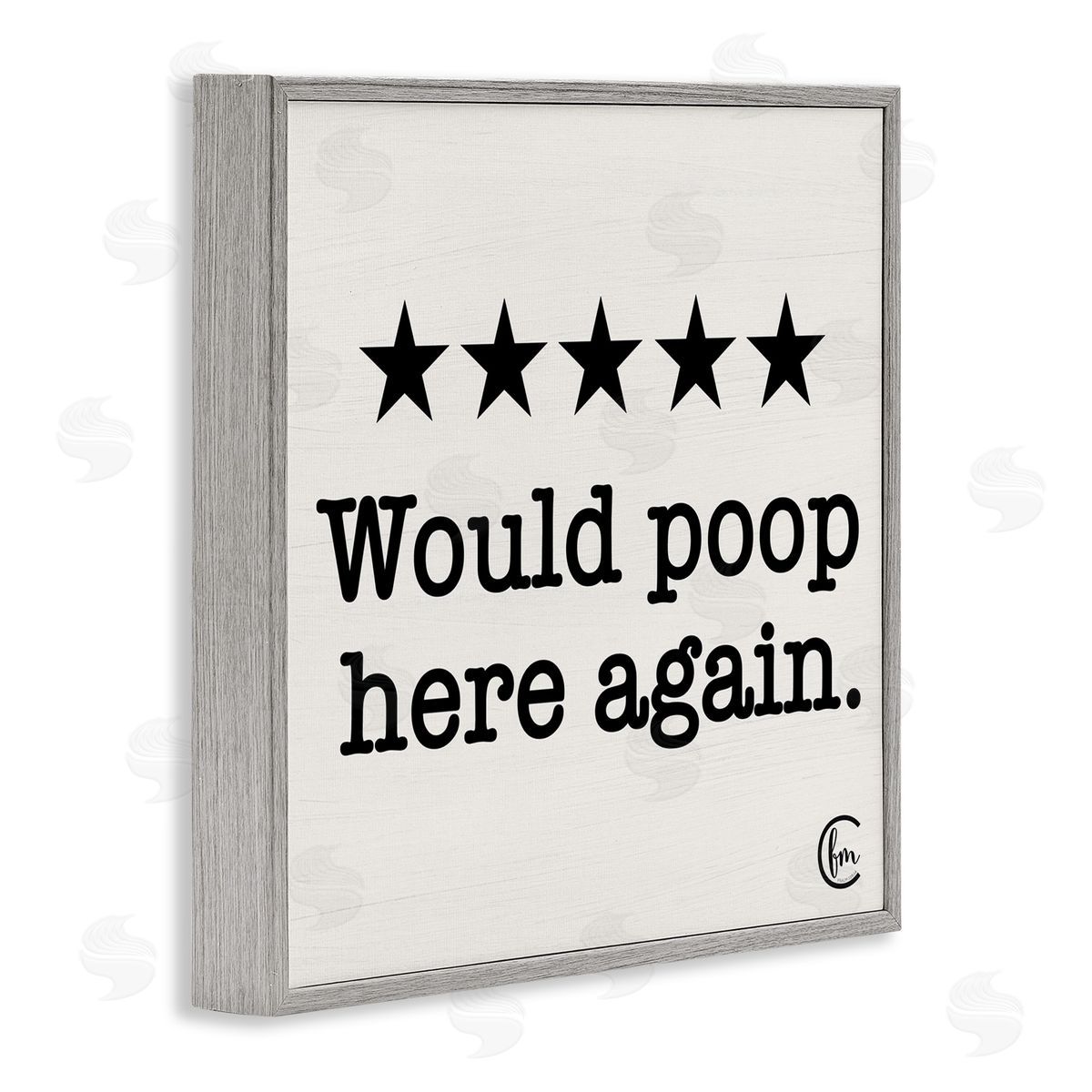 Bathroom Rating Five Stars Grey Frame Print Wall Art, Home Decor by Penny Lane Publishing