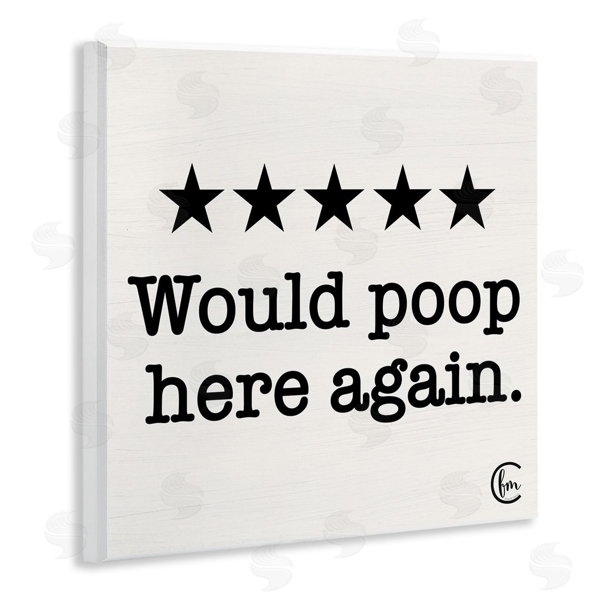 Bathroom Rating Five Stars Wood Plaque Wall Art, Home Decor by Penny Lane Publishing