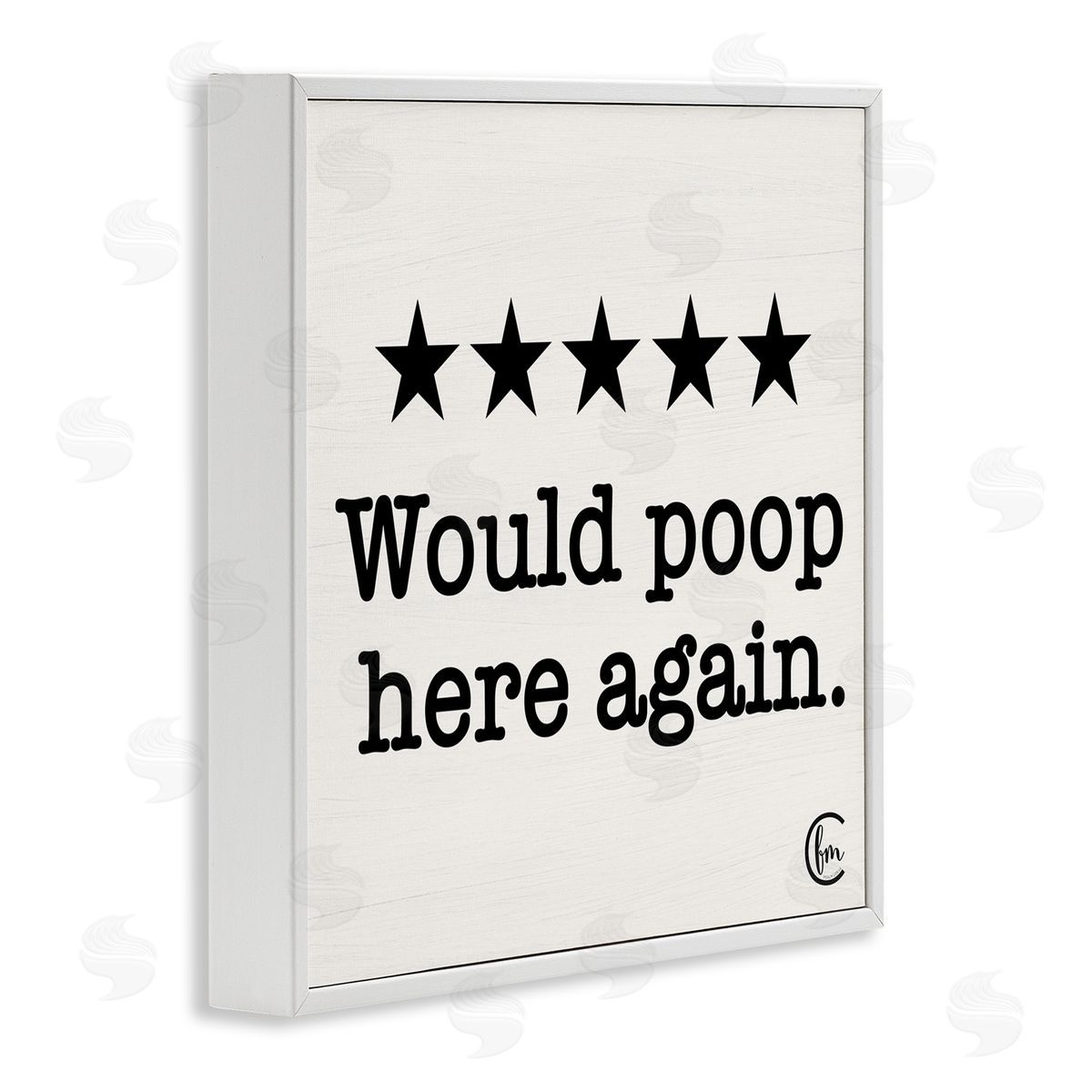Bathroom Rating Five Stars White Frame Print Wall Art, Home Decor by Penny Lane Publishing