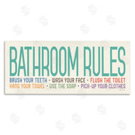 Stephanie Workman Marrott | Bathroom Rules with Teal Text