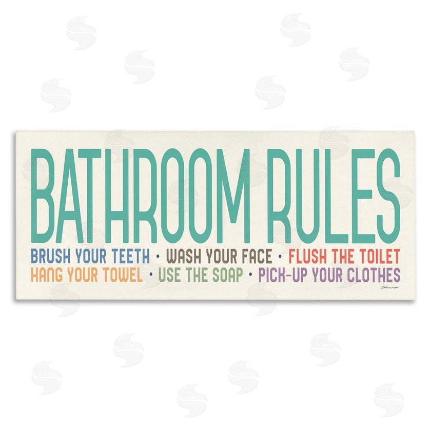 Stephanie Workman Marrott | Bathroom Rules with Teal Text