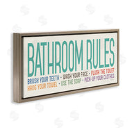 Stephanie Workman Marrott | Bathroom Rules with Teal Text