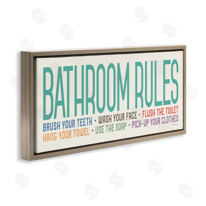 Stephanie Workman Marrott | Bathroom Rules with Teal Text