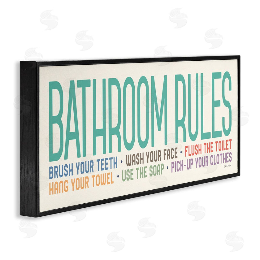 Stephanie Workman Marrott | Bathroom Rules with Teal Text