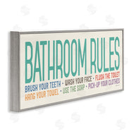 Stephanie Workman Marrott | Bathroom Rules with Teal Text