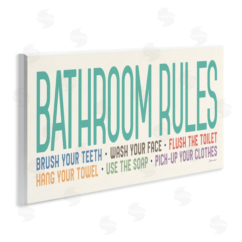Stephanie Workman Marrott | Bathroom Rules with Teal Text
